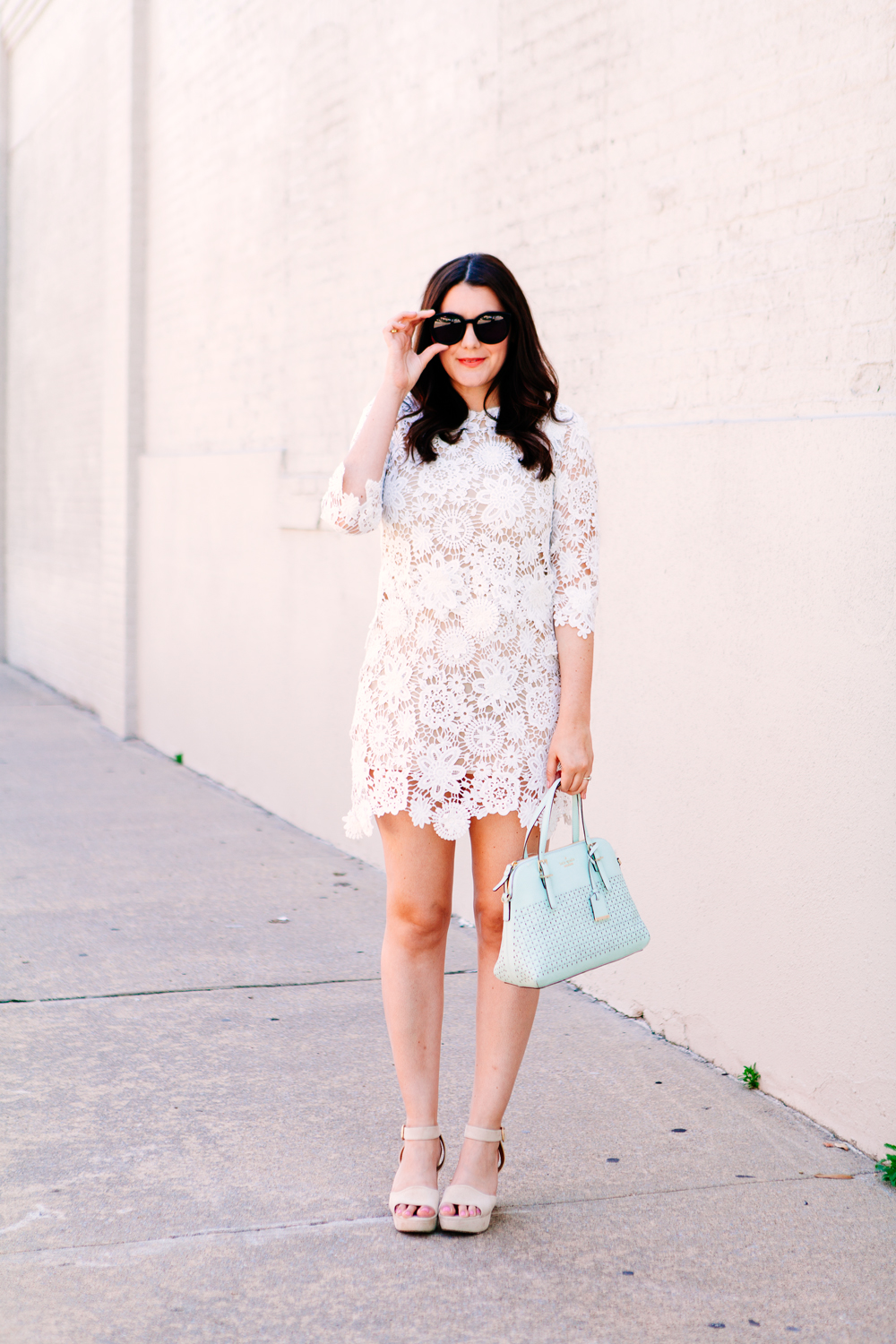 Layered Lace Dress and mint accessories on Kendi Everyday