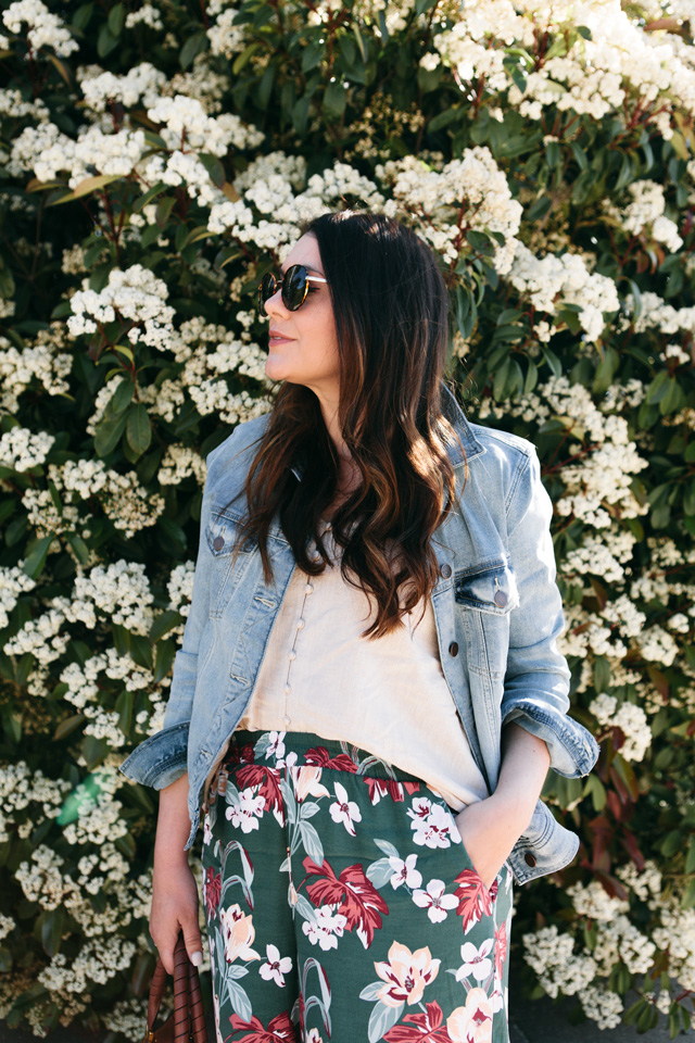 Blush Floral Pants + Lace Top - cupcakes and the cosmos