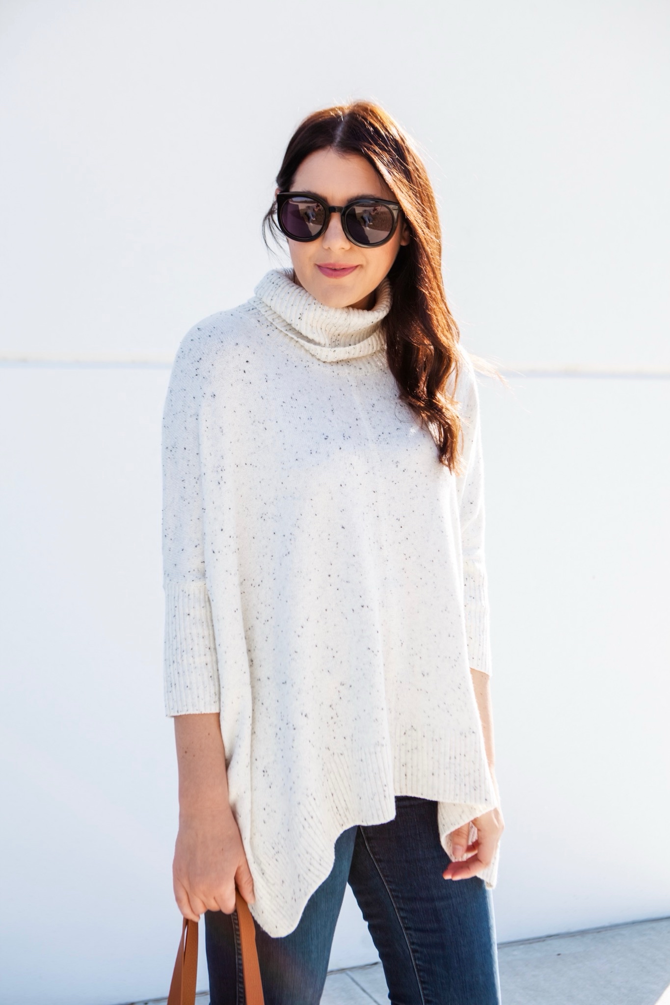 Turtleneck Poncho Sweater | kendi everyday