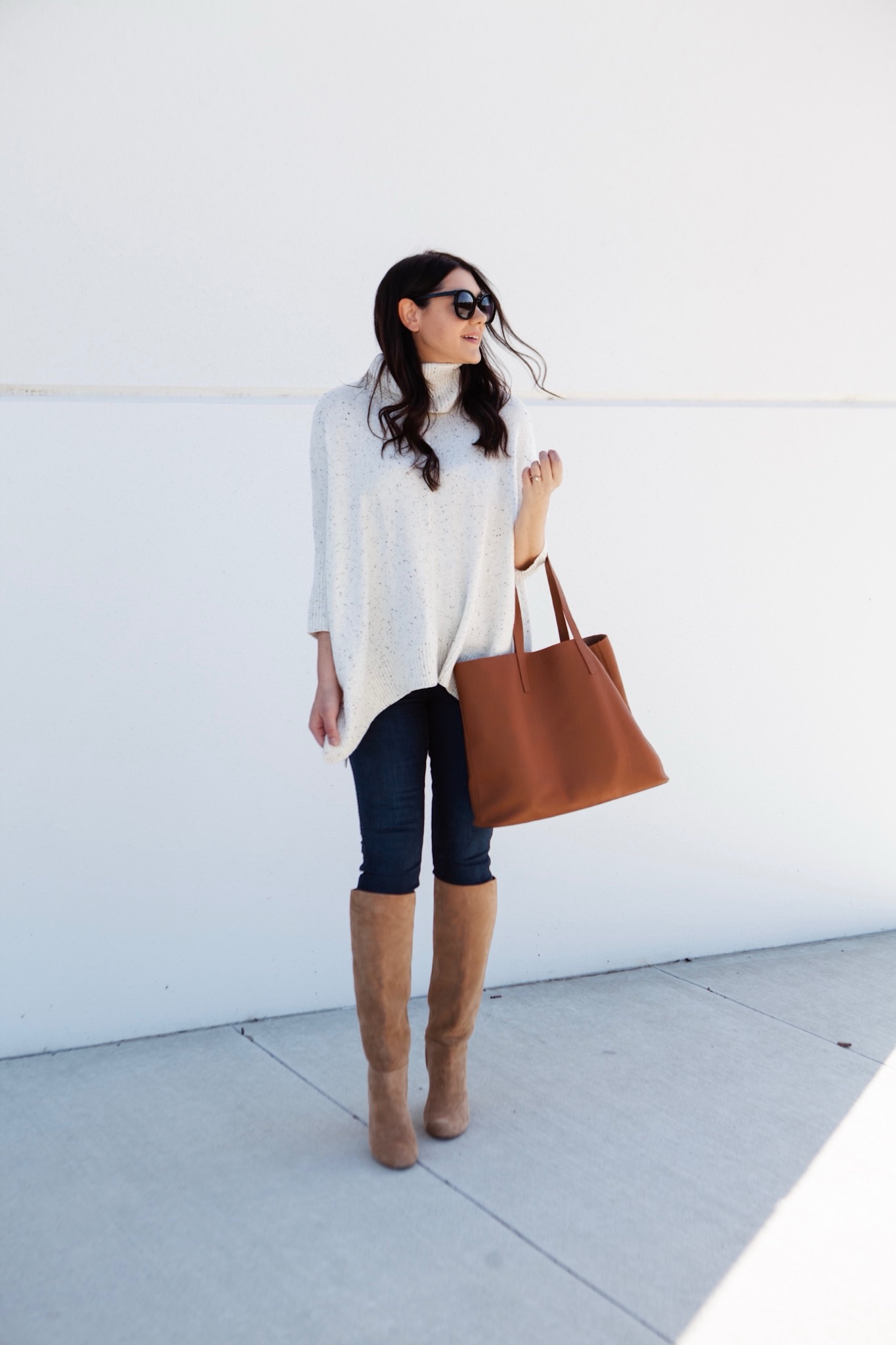 Turtleneck Poncho Sweater | kendi everyday