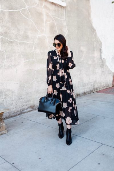 Fall Floral Midi Dress | kendi everyday