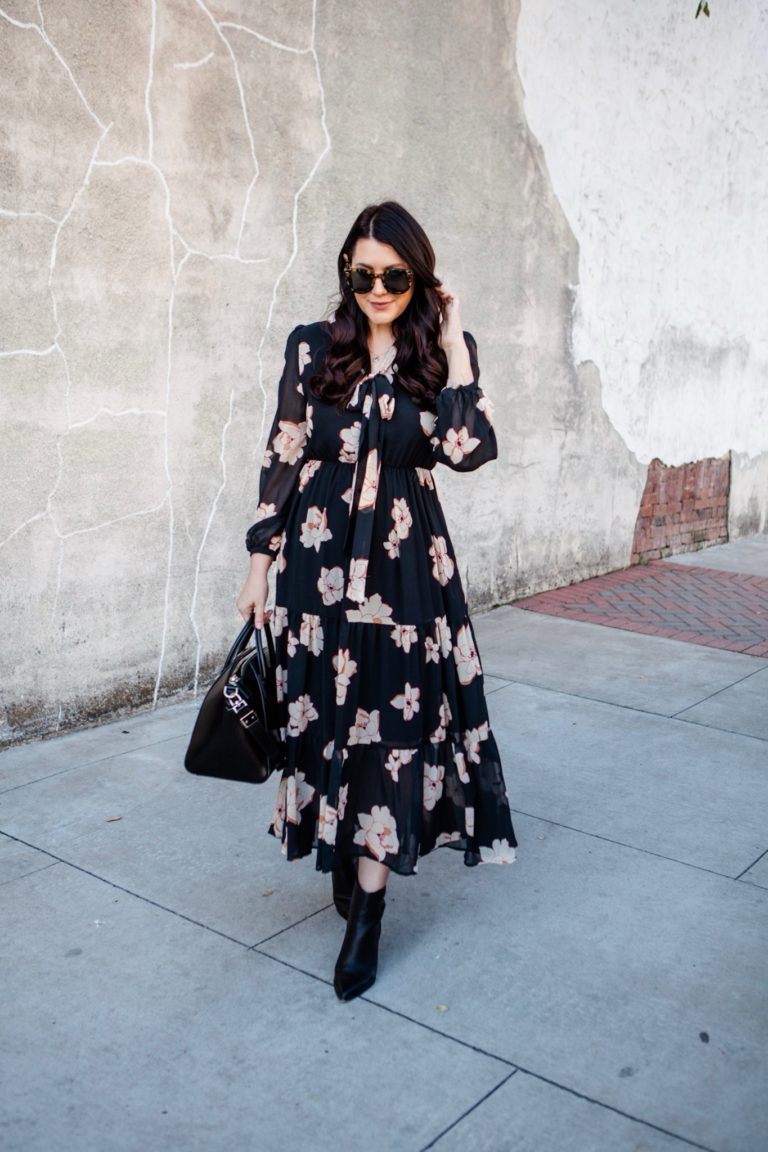 Fall Floral Midi Dress | kendi everyday