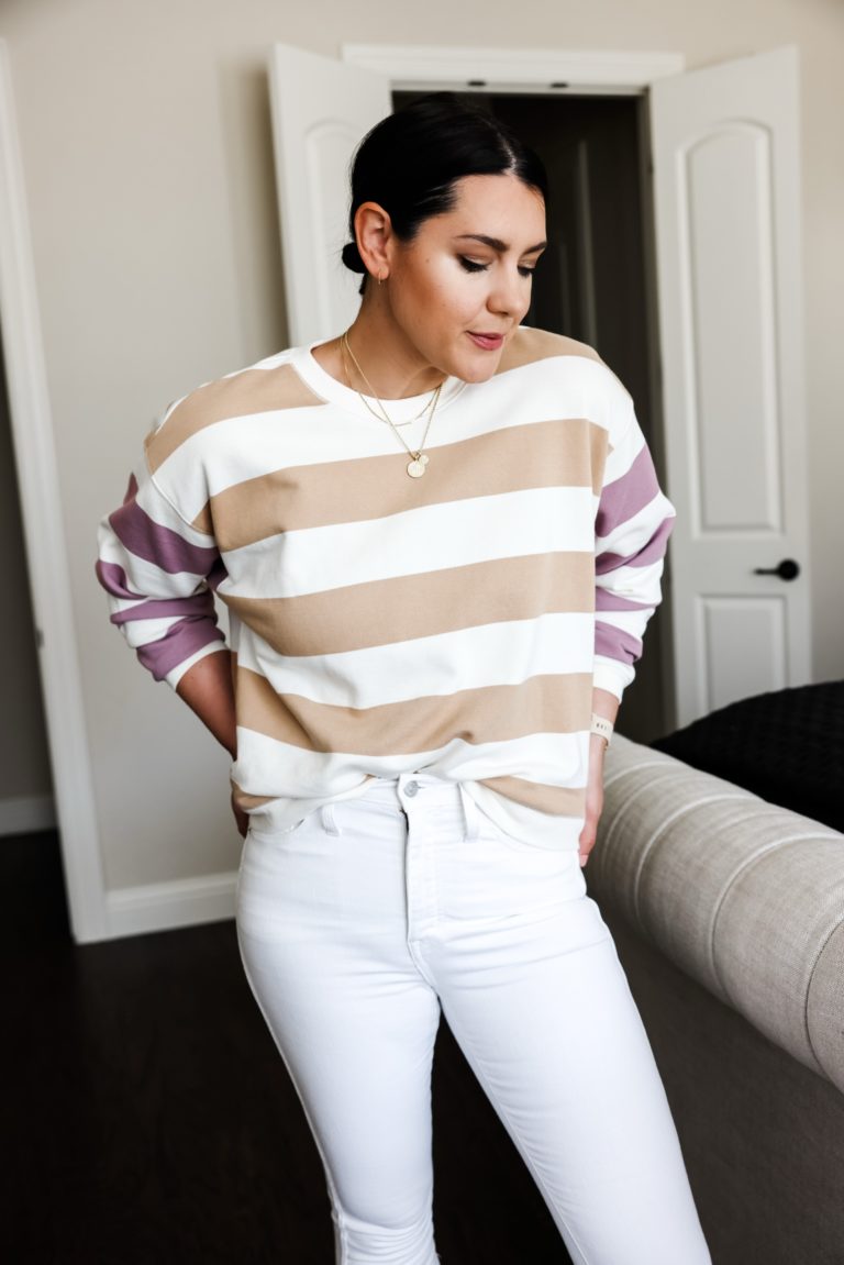 Kendi Everyday wearing Madewell resourced cotton swing sweater and ...