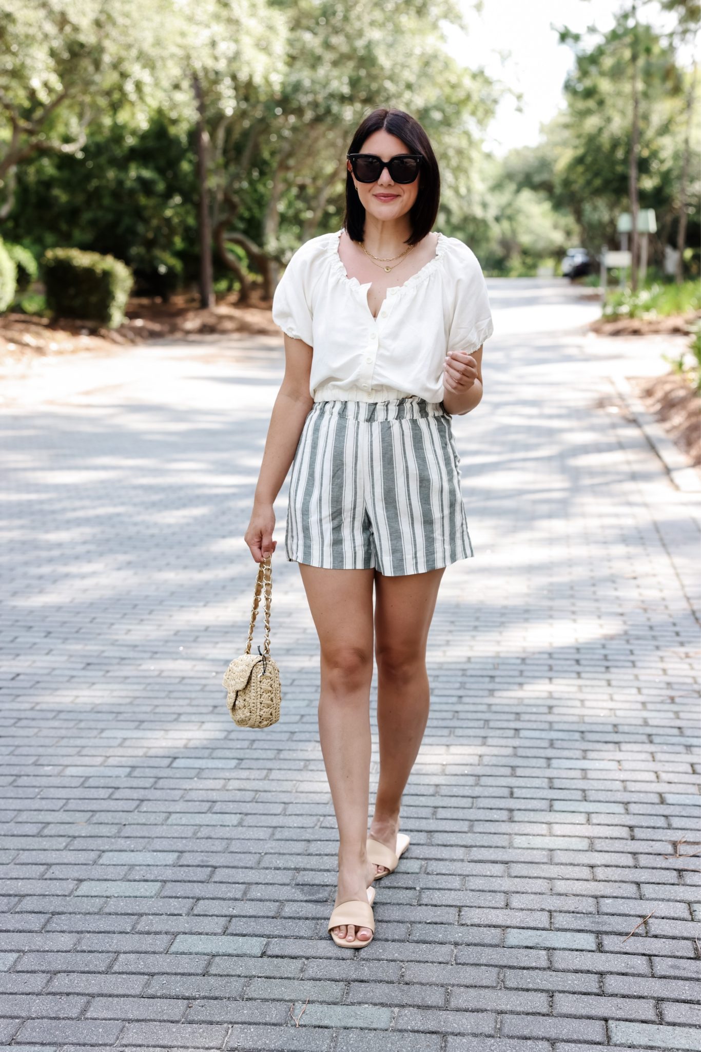 Smocked Top + Striped Shorts | kendi everyday