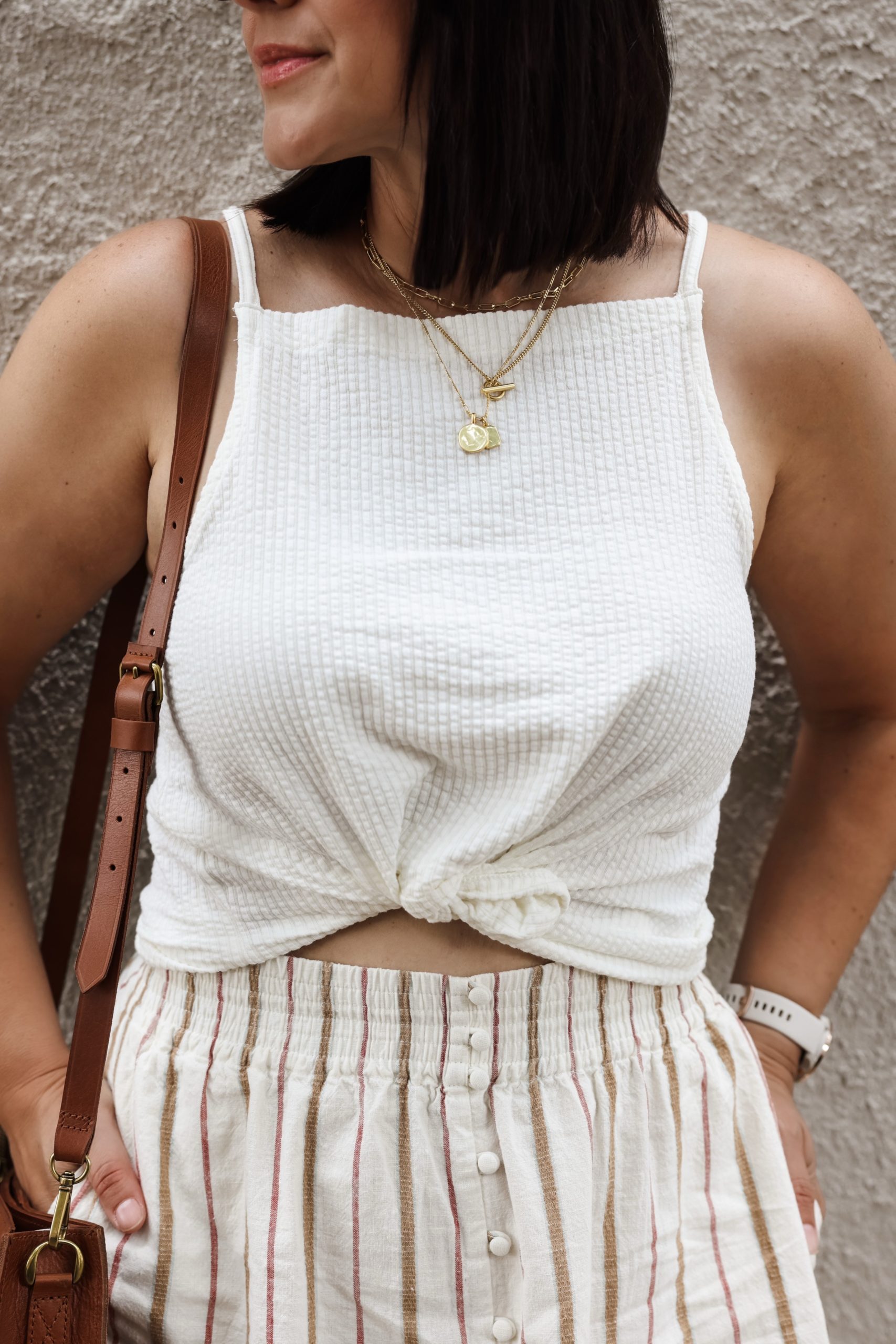 Kendi Everyday wearing Madewell Apron Tank and Striped Linen Skirt 04 kendi everyday