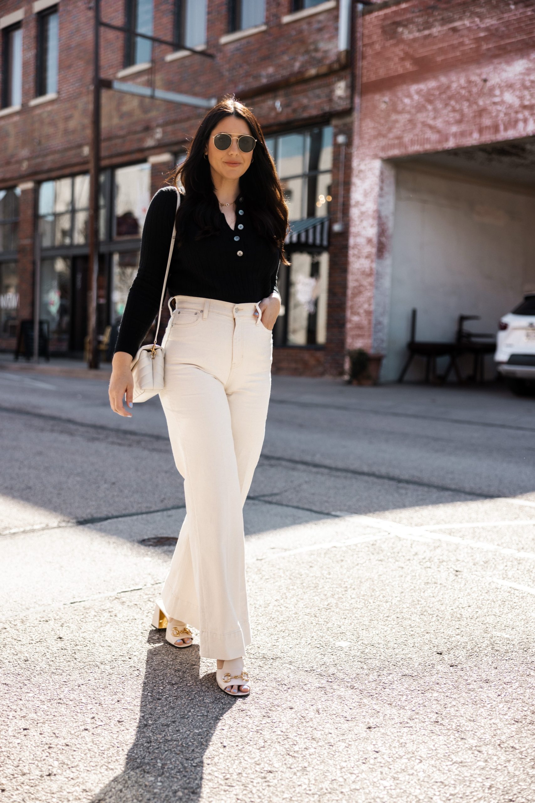 Wide-leg jeans this Spring are in for women. See the how to style them.