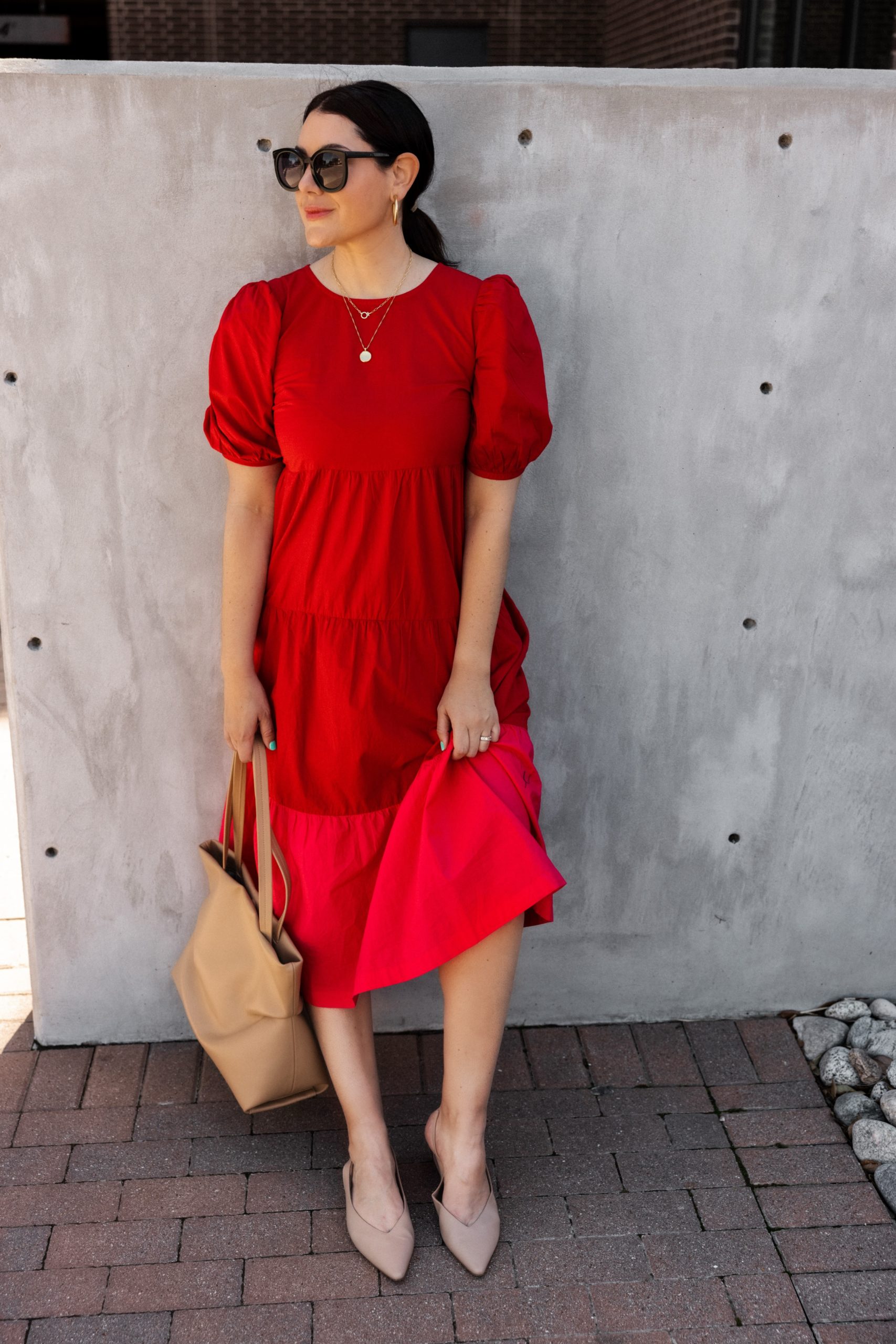 Navy and 2024 red maxi dress