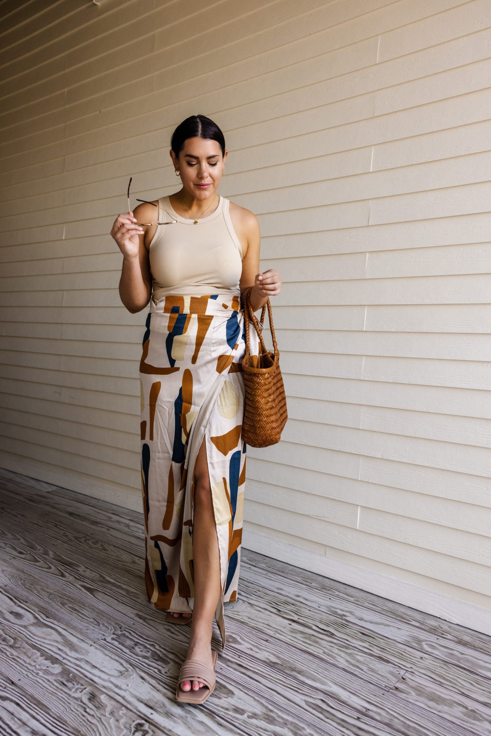 Printed Wrap Skirt + My Favorite Summer Tank | kendi everyday